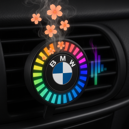 Lampă LED pentru mașină cu ritm muzical și logo (cu difuzor de aromă)