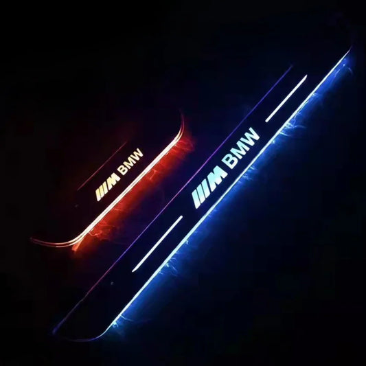 Set de 2 praguri de ușă cu LED pentru mașină